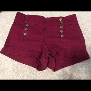 Button up red shorts!!